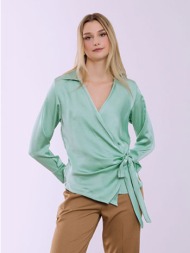 μπλούζα κρουαζέ με γιακά ...