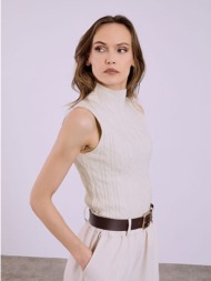 πουλόβερ αμάνικο με ψηλή λαιμόκοψη sq7583.4051+4