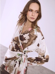 μπλούζα σατέν φλοράλ ...