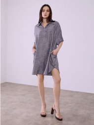 φόρεμα oversized με λινό ...