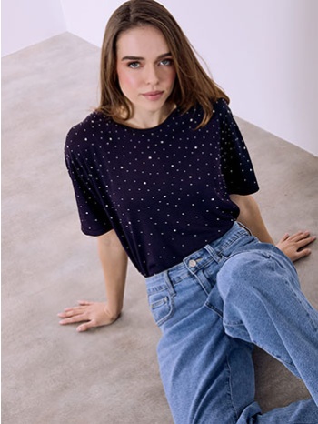 μπλούζα πλεκτή με strass sq7948.4203+5 σε προσφορά