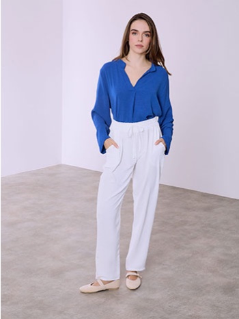 παντελόνι μονόχρωμο με βισκόζη sq1755.1848+2 σε προσφορά