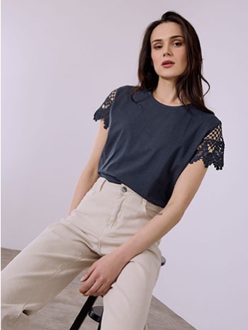 μπλούζα με μανίκι απο δαντέλα sq7616.4930+4