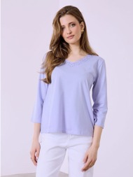 μπλούζα με strass στη λαιμόκοψη sq7616.4925+4