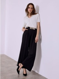 παντελόνα μονόχρωμη με πιέτες sq7732.1961+1