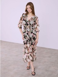 φόρεμα κρουαζέ φλοράλ ...