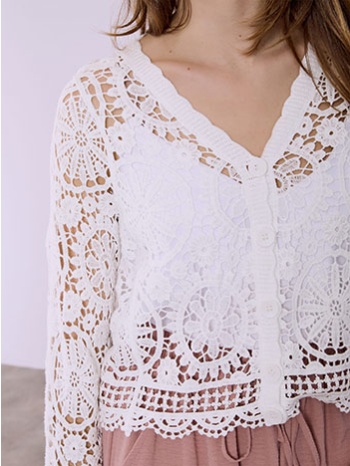 ζακέτα πλεκτή κροσέ βαμβακερή sq9844.5817+1