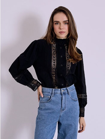 πουκάμισο με κεντητά διάτρητα σχέδια sq9844.3087+4 σε προσφορά