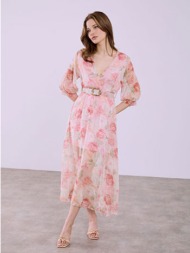 φόρεμα κρουαζέ φλοράλ ...