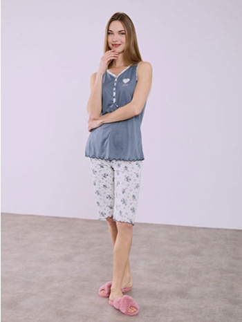 σετ πιτζάμας φλοράλ με καρδιά sq7983.0316+1