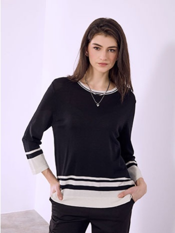 μπλούζα με μεταλλιζέ ρίγες sq7616.4550+1