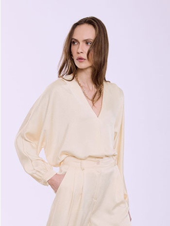 μπλούζα σατέν με πιέτα sq7880.4006+4