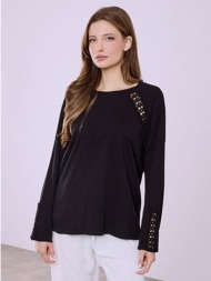 μπλούζα με πλεκτές κροσέ λεπτομέρειες sq7834.4659+3