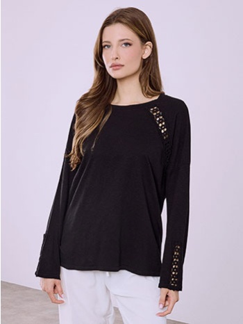 μπλούζα με πλεκτές κροσέ λεπτομέρειες sq7834.4659+3 σε προσφορά