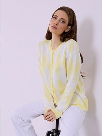 ζακέτα πλεκτή με ρόμβους sq7587.5135+2 σε προσφορά