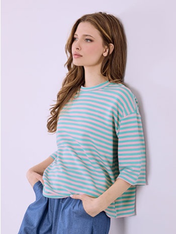 μπλούζα με ρίγες από βαμβάκι sq7629.4798+2