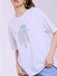 t-shirt με παγωτό strass sq7616.4052+1