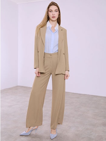 παντελόνα μονόχρωμη με πιέτες sq7880.1071+3