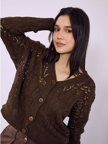 ζακέτα πλεκτή διάτρητη sq8011.5125+2 σε προσφορά