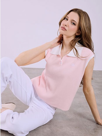 μπλούζα πλεκτή με γιακά sq7880.4720+3