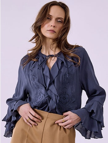 μπλούζα με βολάν και δέσιμο sq1376.4109+3