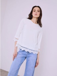 μπλούζα με κέντημα στο τελείωμα sq7616.4920+2