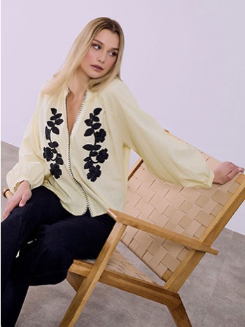 πουκάμισο βαμβακερό με κέντημα sq1376.3856+2 σε προσφορά