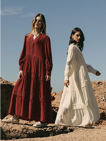 φόρεμα με κεντήματα και βολάν sq1376.8596+3