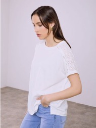 μπλούζα με κεντητές διάτρητες λεπτομέρειες sq7616.4975+1