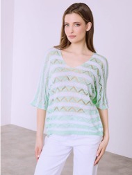 μπλούζα ριγέ με τρία τέταρτα μανίκι sq7587.4129+2