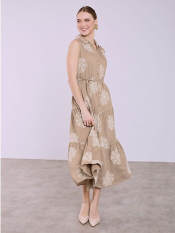 φόρεμα σεμιζιέ απο βισκόζη με κεντήματα sq7563.8126+2