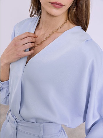 μπλούζα σατέν με πιέτα sq7880.4006+1