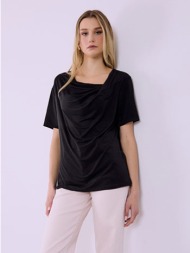 μπλούζα με λοξή ντραπέ λαιμόκοψη sq7834.4658+1