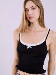 crop top πλεκτό με διπλή ...