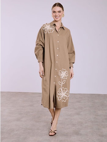 σεμιζιέ φόρεμα με ανάγλυφα λουλούδια sq7948.8956+3