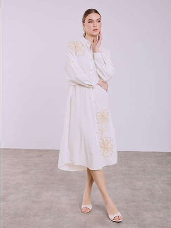 σεμιζιέ φόρεμα με ανάγλυφα λουλούδια sq7948.8956+2