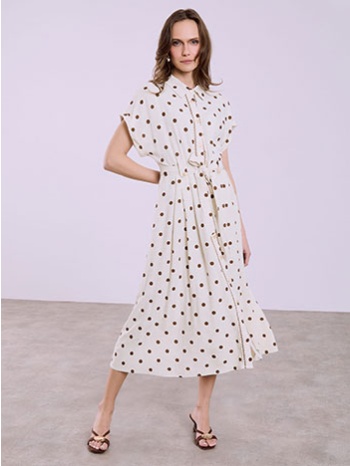 σεμιζιέ φόρεμα μίντι πουά sq7633.8009+2