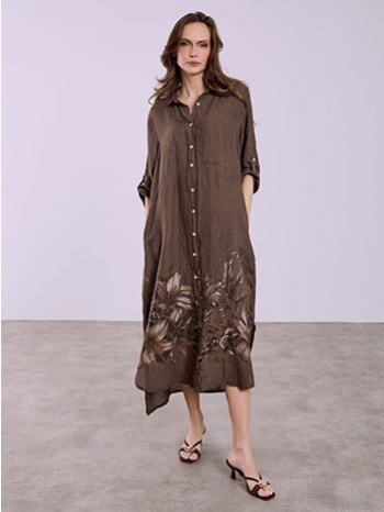 σεμιζιέ φόρεμα με εμπριμέ τελείωμα sq7830.8378+1