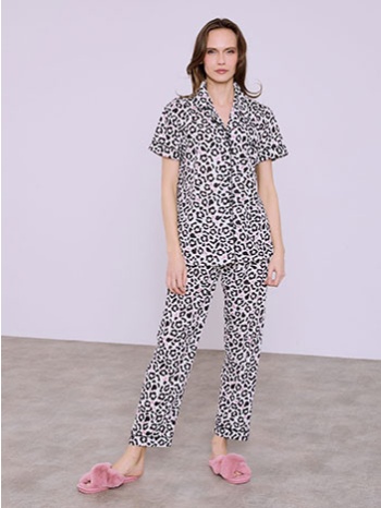 σετ πιτζάμας λεοπάρ κοντομάνικη sq7983.0283+2 σε προσφορά