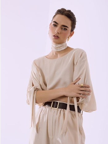 μπλούζα με δέσιμο στο μανίκι sq7569.4388+3