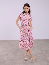 φόρεμα σεμιζιέ φλοράλ με πιέτες sq7999.8698+2