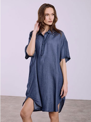 φόρεμα μίνι ασύμμετρο με denim όψη sq7948.8262+2