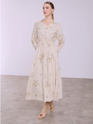 φόρεμα μάξι με μεταλλιζέ ...