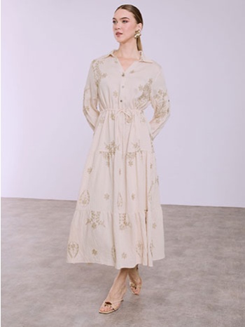 φόρεμα μάξι με μεταλλιζέ κεντήματα sq7948.8279+4