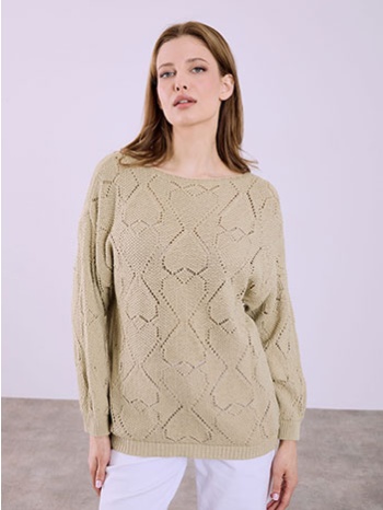 πουλόβερ πλεκτό με βαμβάκι sq7587.4155+3 σε προσφορά