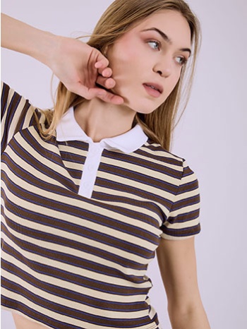 μπλούζα ριγέ με γιακά sq7642.4103+3