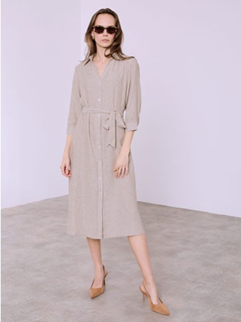 σεμιζιέ φόρεμα με μεταλλιζέ ρίγες sq7614.8861+2