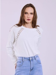 μπλούζα με πλεκτές κροσέ λεπτομέρειες sq7834.4659+1
