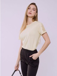 μπλούζα με δαντέλα και παγιέτες στο μανίκι sq7616.4927+4