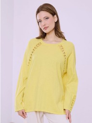 μπλούζα με πλεκτές κροσέ ...